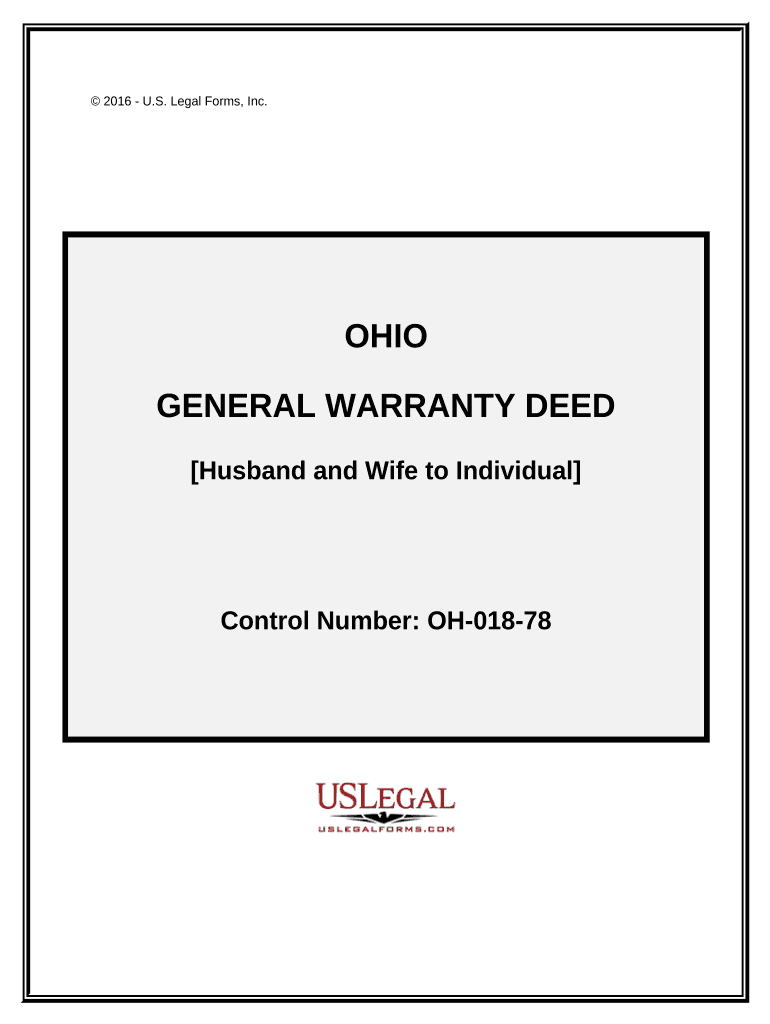 General Warranty Deed from Husband and Wife to an Individual Ohio  Form