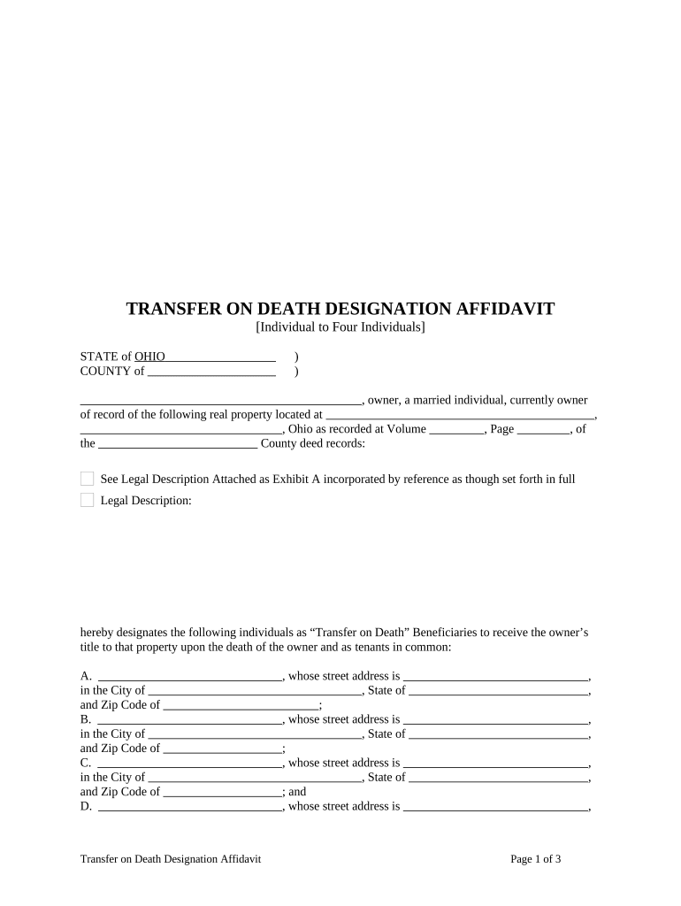 Transfer Death Affidavit Form