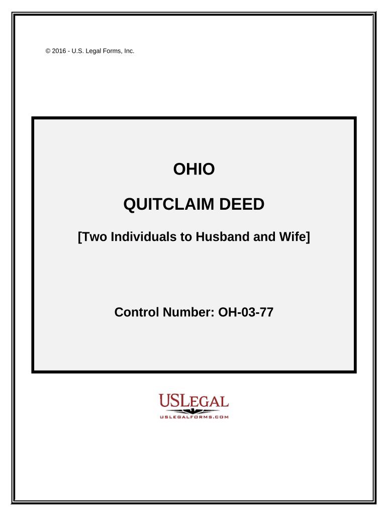 Quitclaim Deed by Two Individuals to Husband and Wife Ohio Form