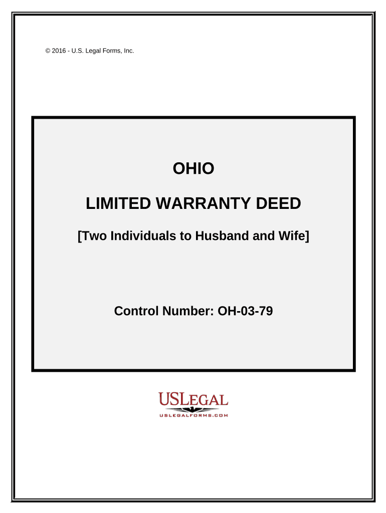 Limited Warranty Deed from Two Individuals to Husband and Wife Ohio  Form