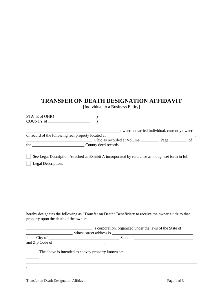 Ohio Transfer Death Form