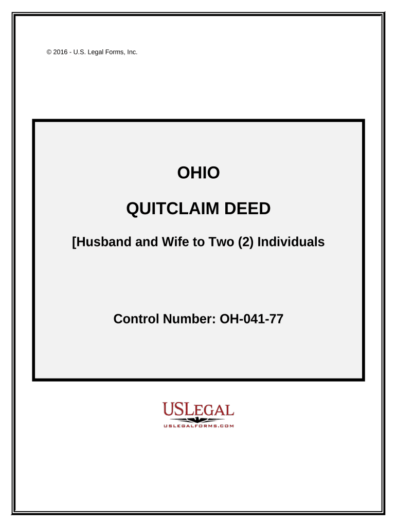 Quitclaim Deed from Husband and Wife to Two Individuals Ohio  Form