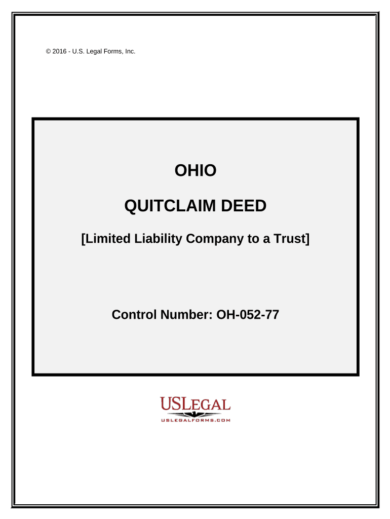 Quitclaim Deed Limited Liability Company to a Trust Ohio  Form