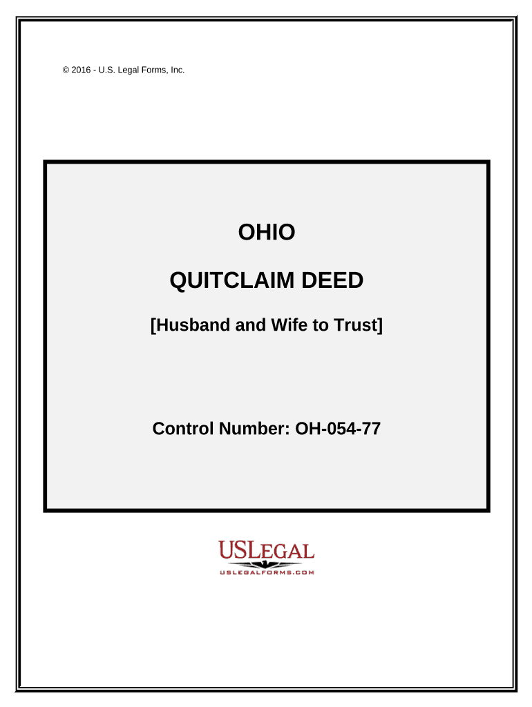 Quitclaim Deed Husband and Wife to a Trust Ohio  Form