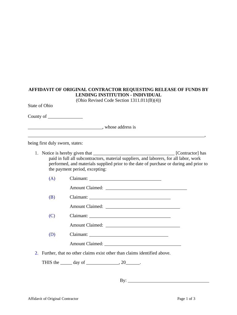Ohio Release Form