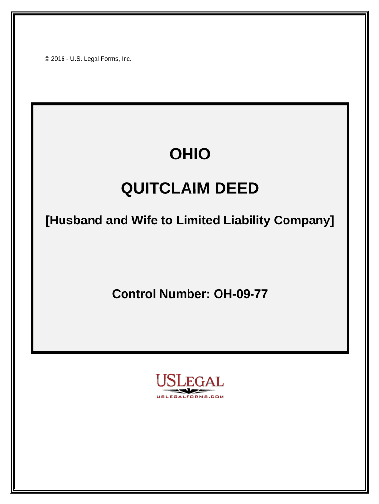 Quitclaim Deed from Husband and Wife to LLC Ohio  Form