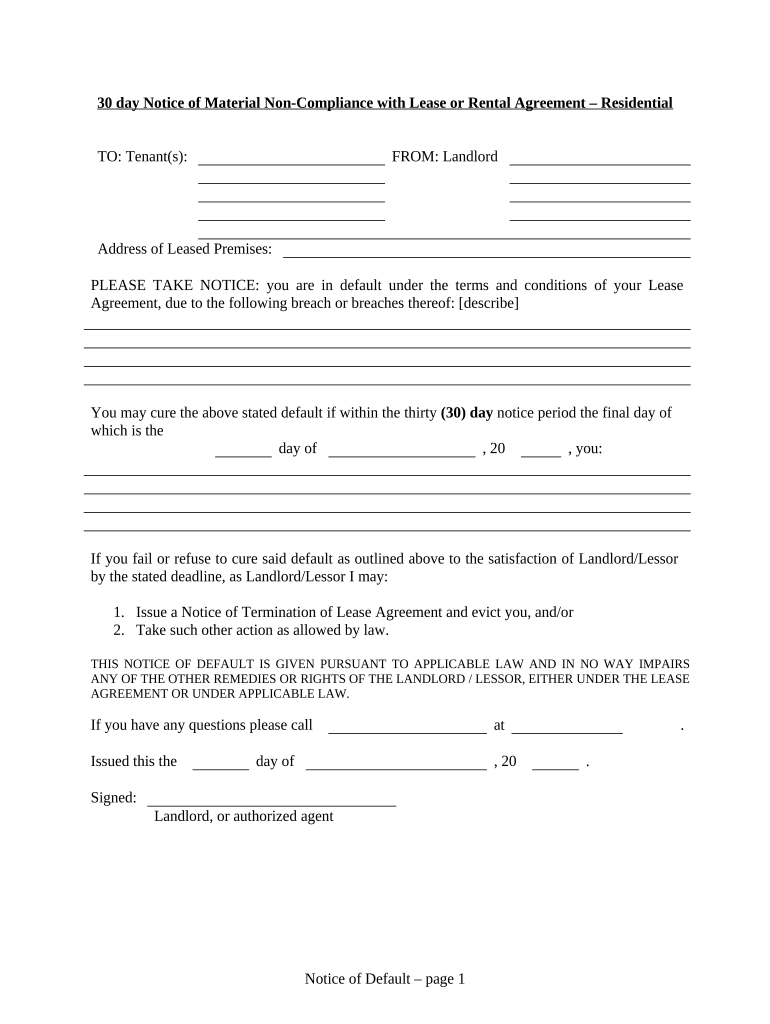 Ohio 30 Notice  Form
