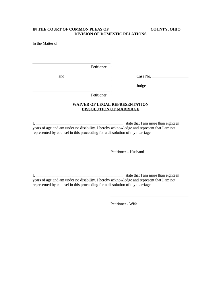 Legal Representation Sample  Form