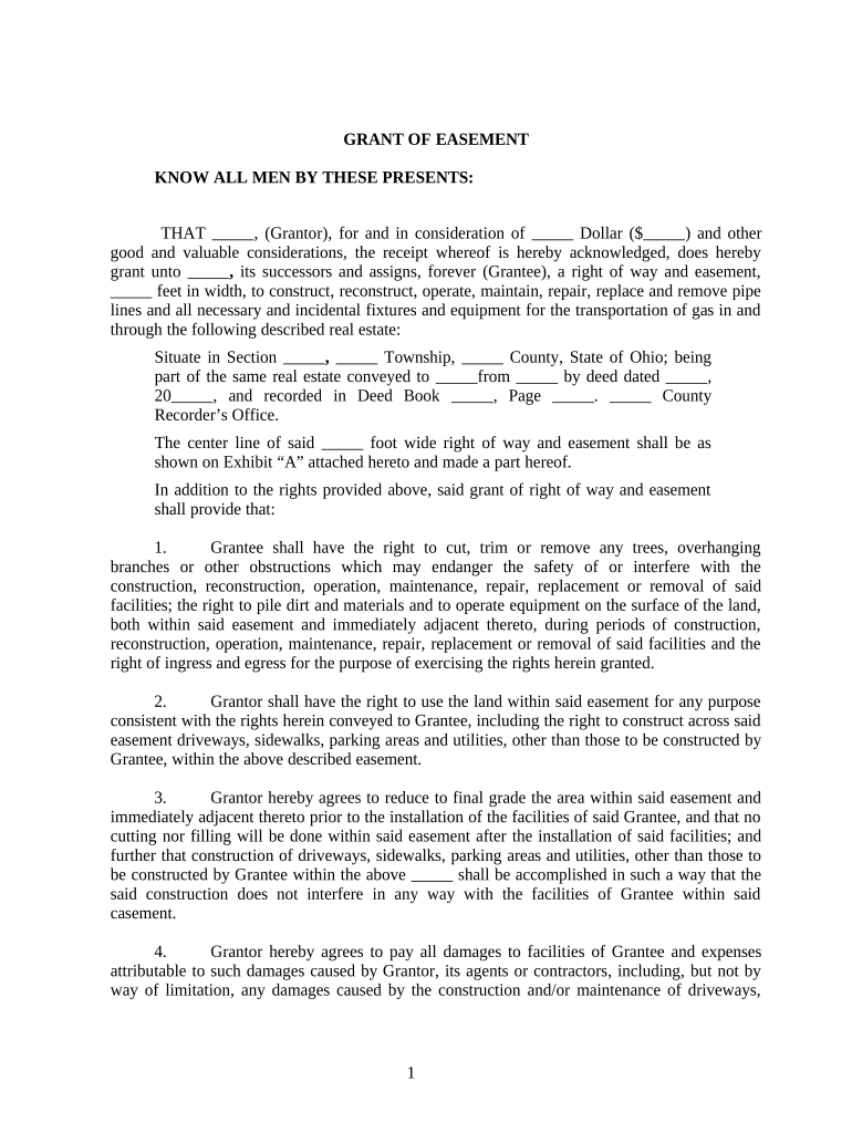 Utility Easement  Form