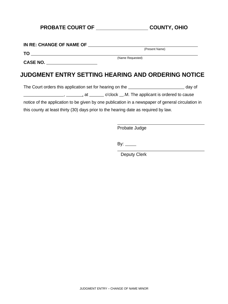 Entry Hearing  Form