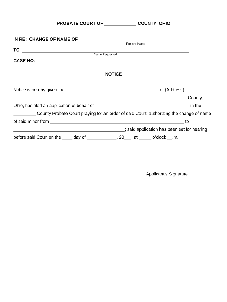 Notice Name Change Sample  Form