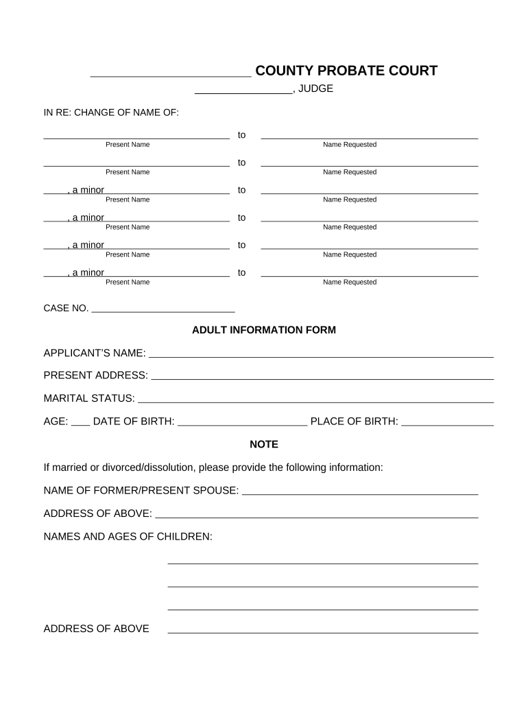 Adult Change Form Application