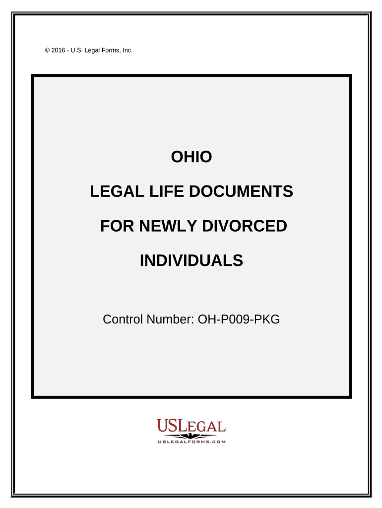 Newly Divorced Individuals Package Ohio  Form