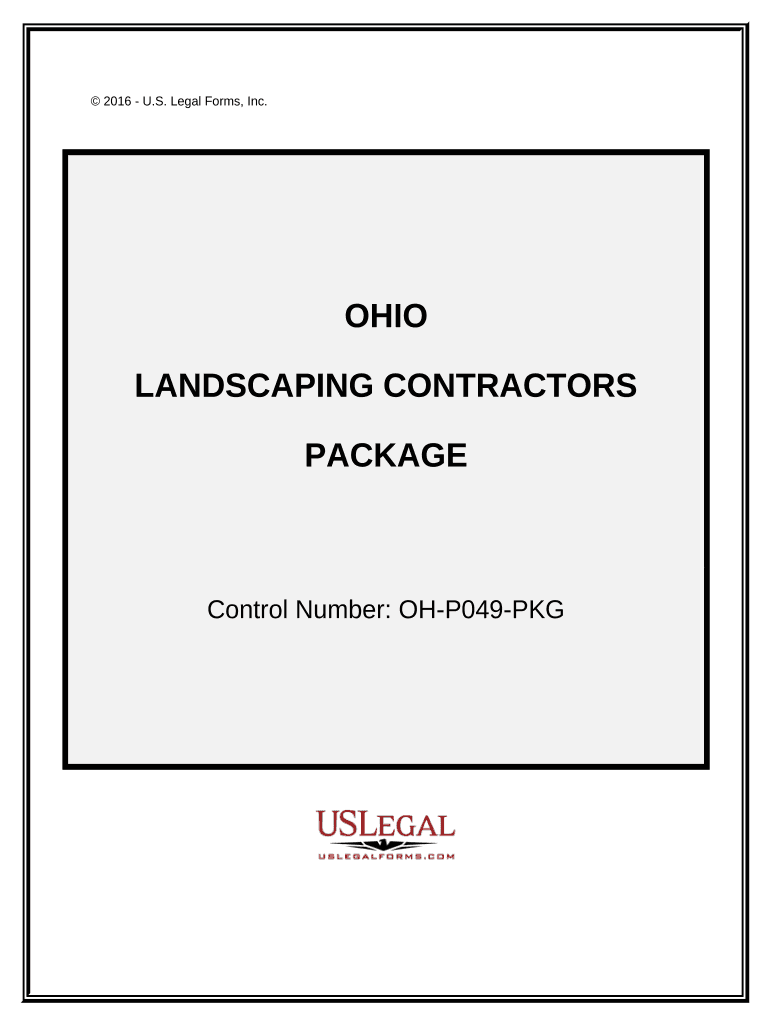 Landscaping Contractor Package Ohio  Form