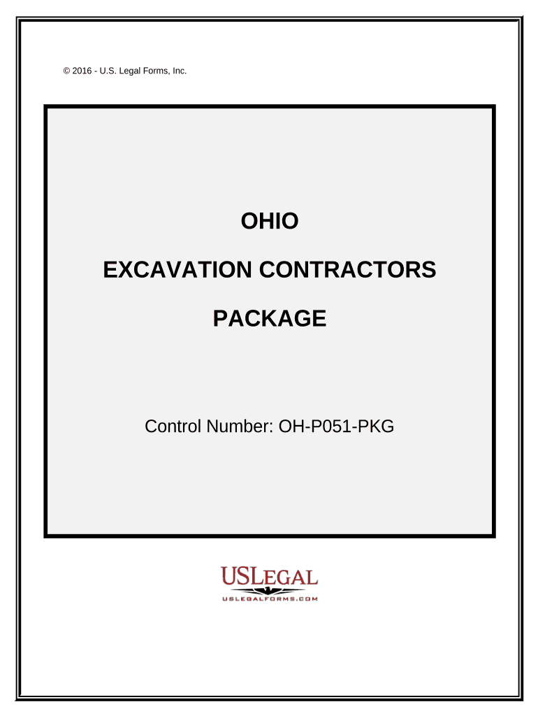 Excavation Contractor Package Ohio  Form
