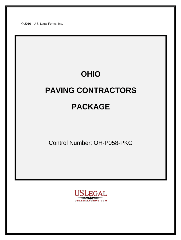 Paving Contractor Package Ohio  Form