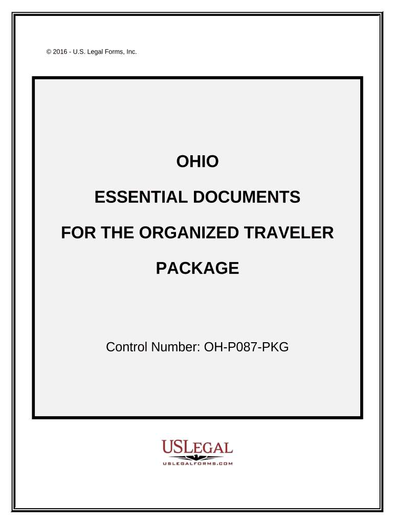 Essential Documents for the Organized Traveler Package Ohio  Form