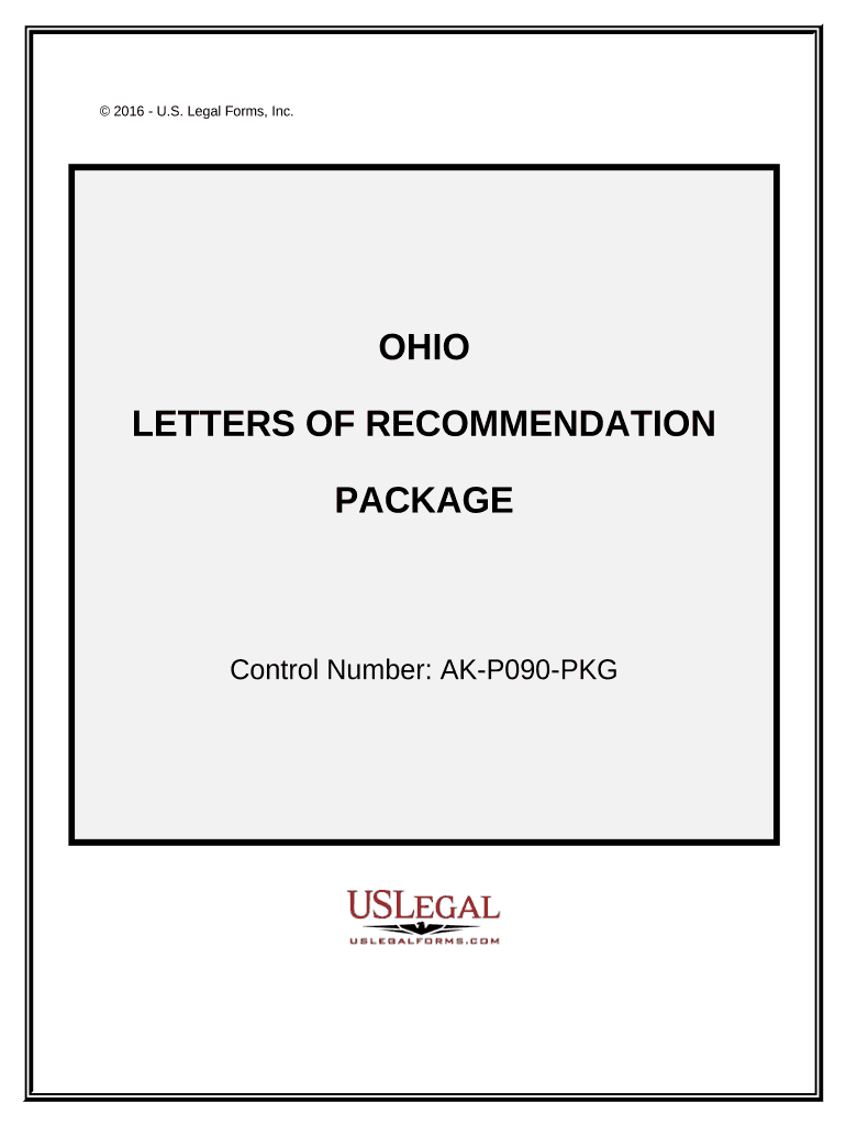 Letters of Recommendation Package Ohio  Form
