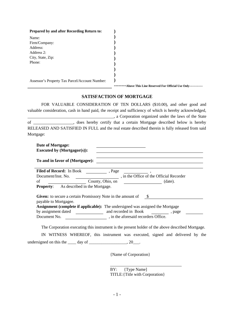 Ohio Mortgage Form