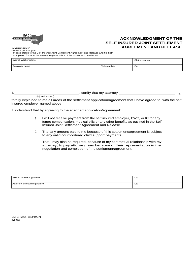 Ohio Workers Compensation  Form