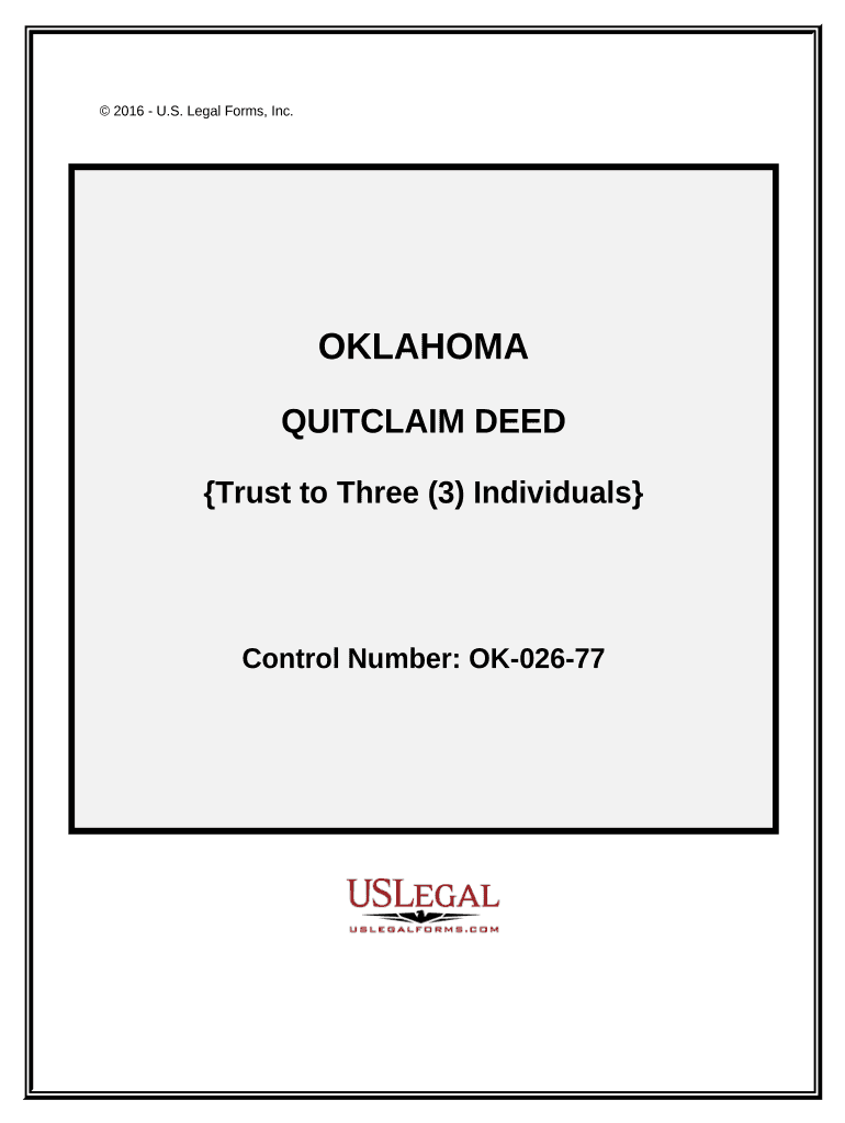 Oklahoma Quitclaim Deed  Form
