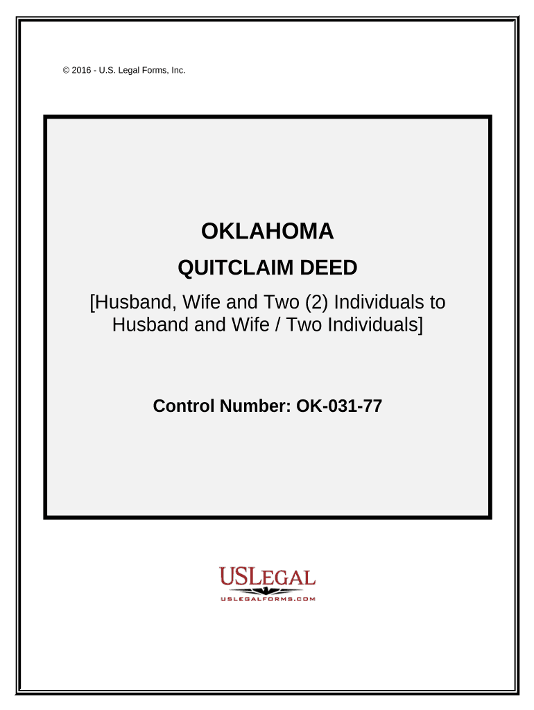 Quitclaim Deed from Husband, Wife and Two Individuals to Husband and Wife Two Individuals Oklahoma  Form