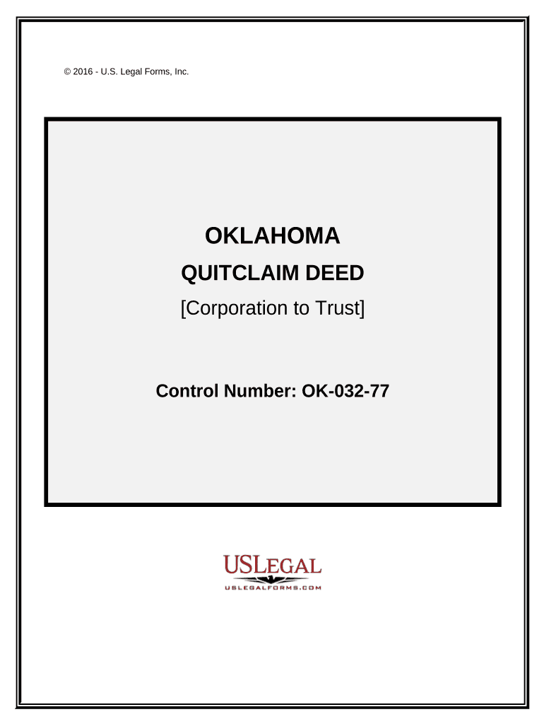 Oklahoma Quitclaim Deed  Form