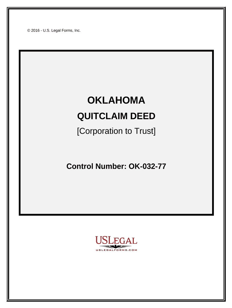 Oklahoma Quitclaim Deed Form