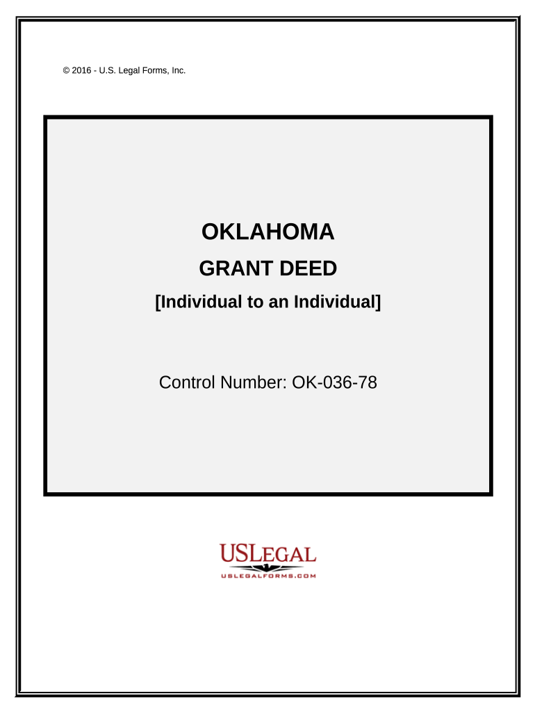 Grant Deed Individual to Individual Oklahoma  Form