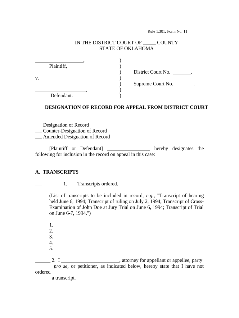 District Court  Form