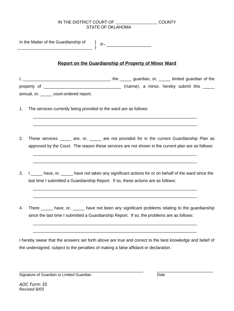 Guardianship Ward  Form