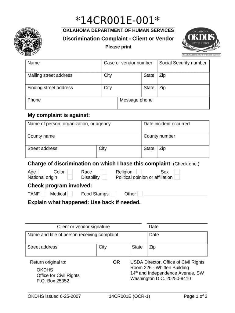 Discrimination  Form