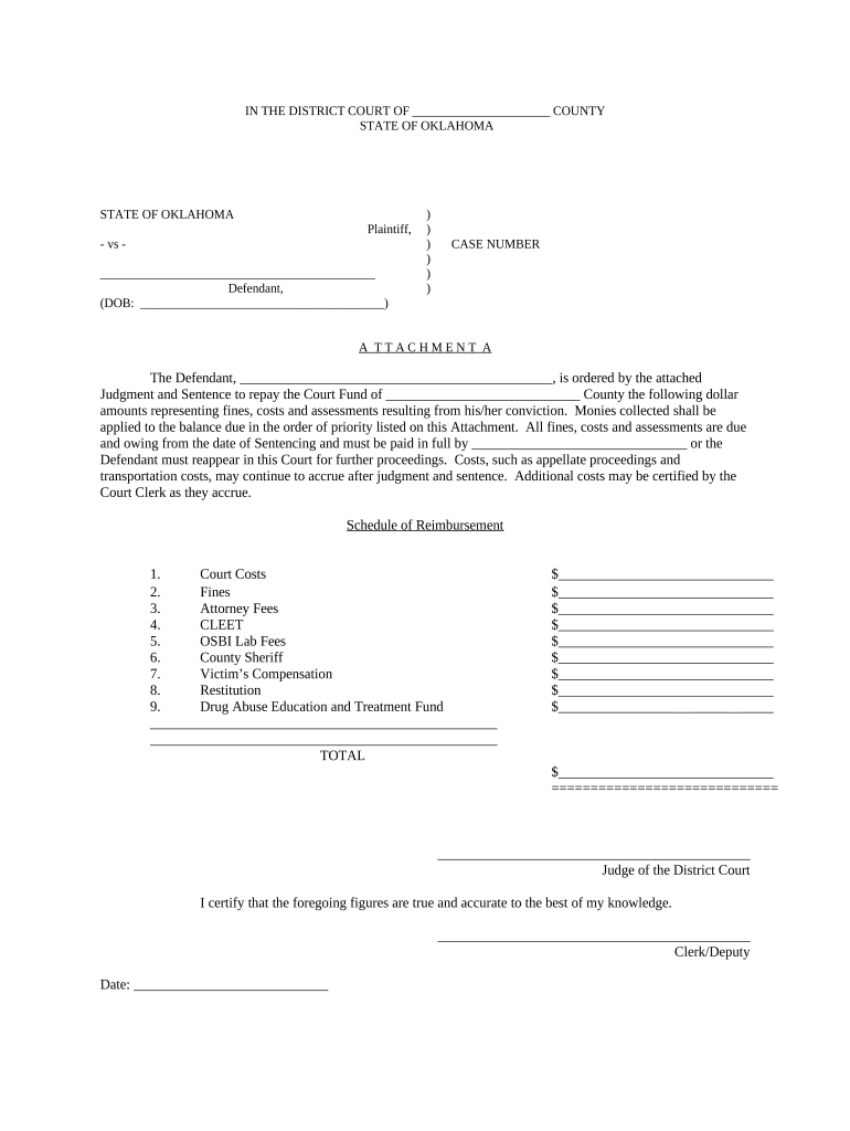 Oklahoma Judgments  Form