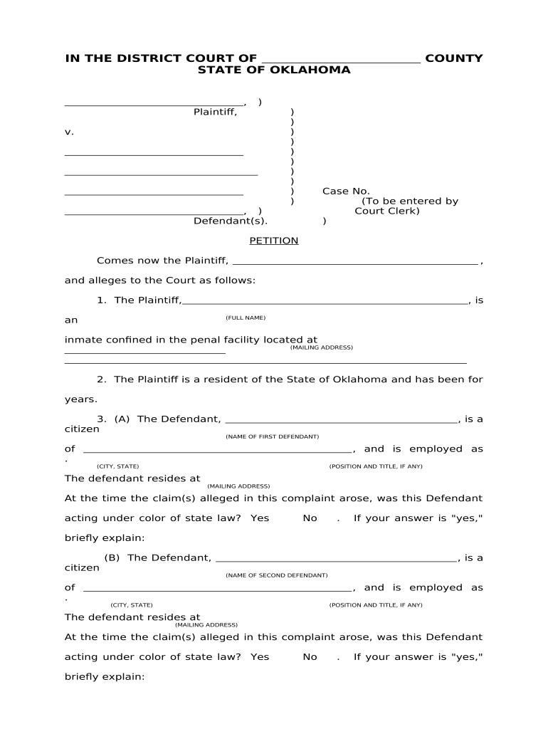 Get and Sign Oklahoma Forms Civil