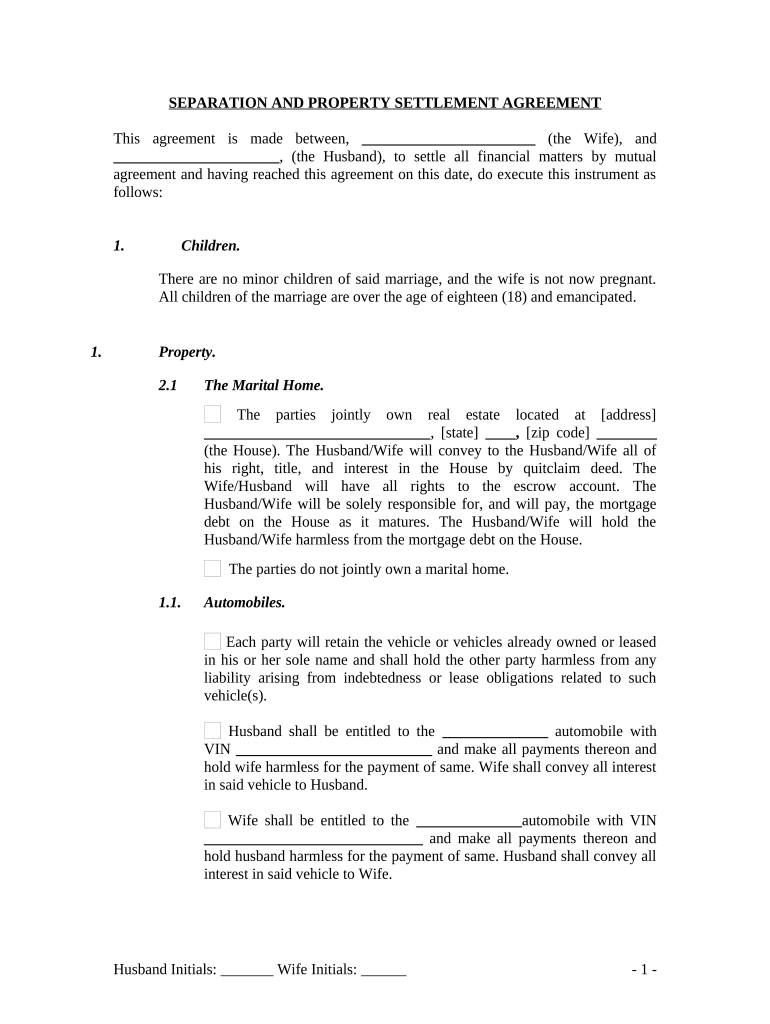 Oklahoma Separation Form