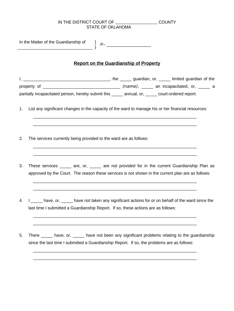 Report Guardianship Purchase  Form