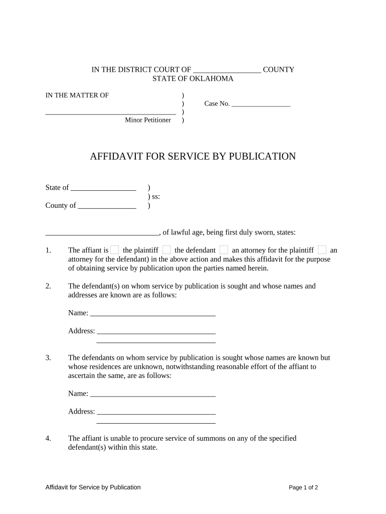 Oklahoma Service Publication  Form