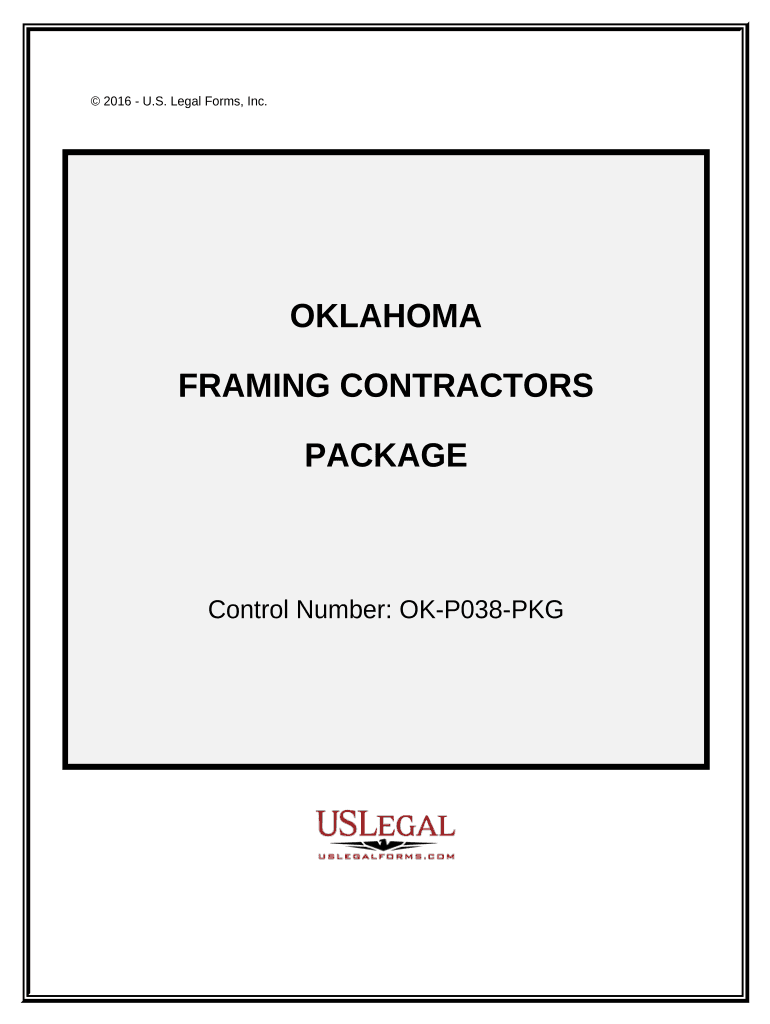 Framing Contractor Package Oklahoma  Form