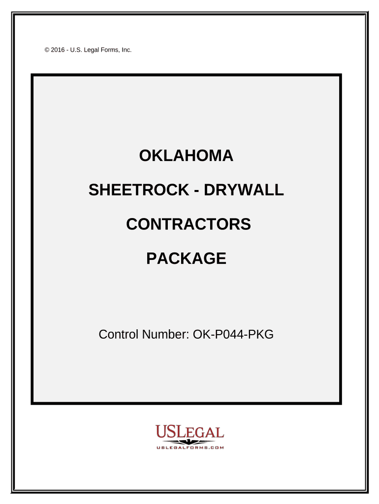 Sheetrock Drywall Contractor Package Oklahoma  Form