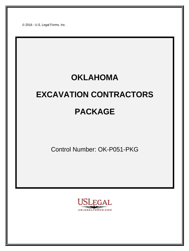 Excavation Contractor Package Oklahoma  Form