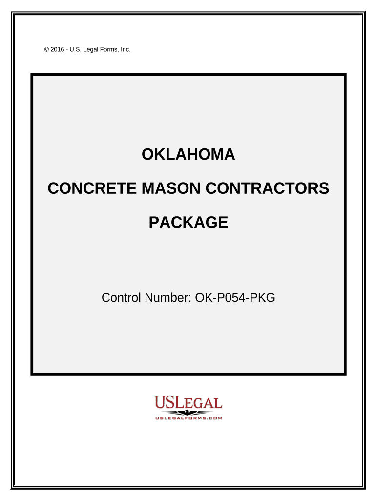 Concrete Mason Contractor Package Oklahoma  Form