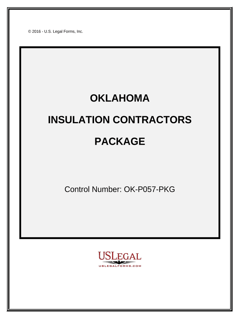 Insulation Contractor Package Oklahoma  Form