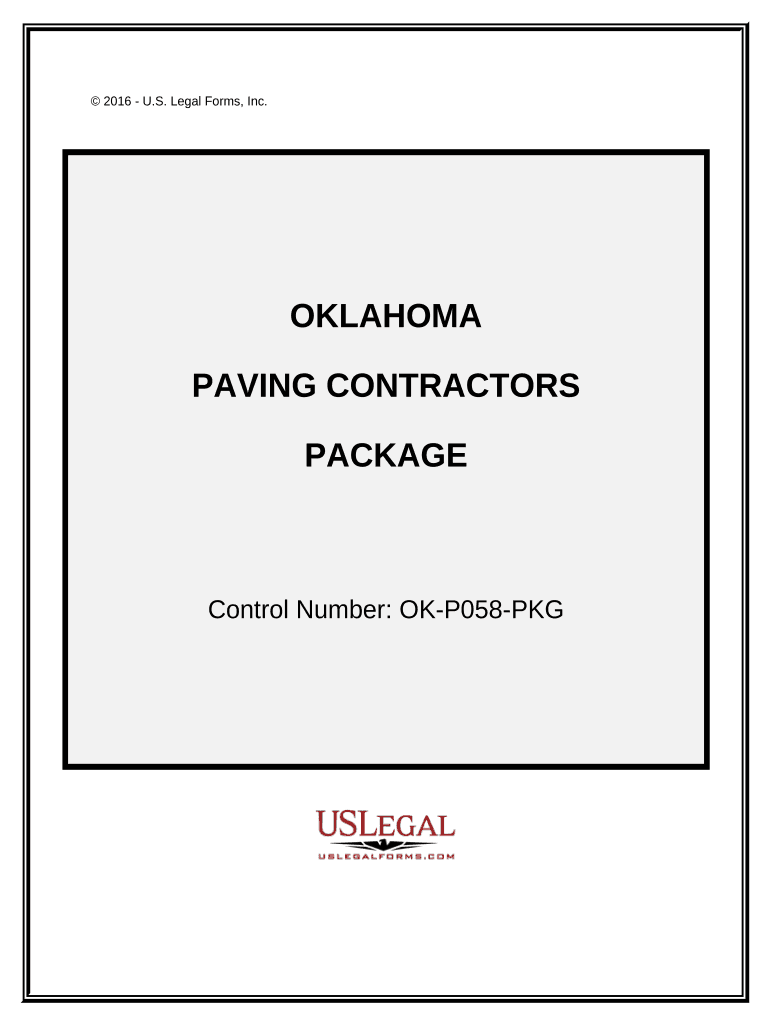 Paving Contractor Package Oklahoma  Form