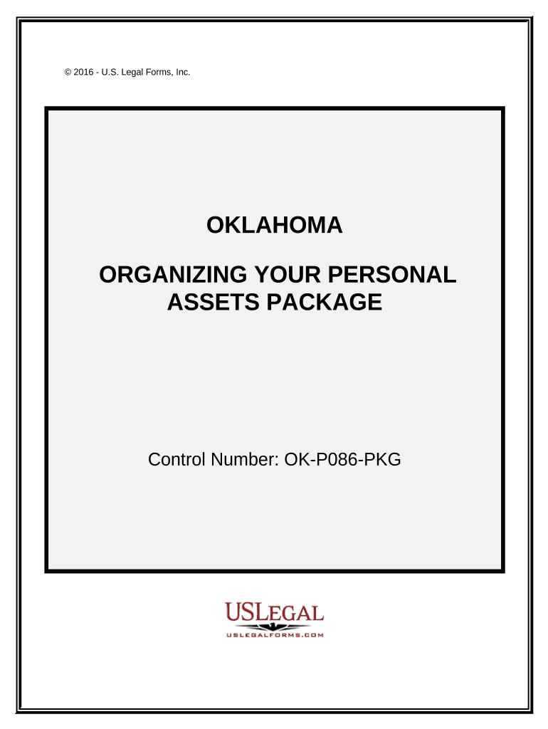 Organizing Your Personal Assets Package Oklahoma  Form