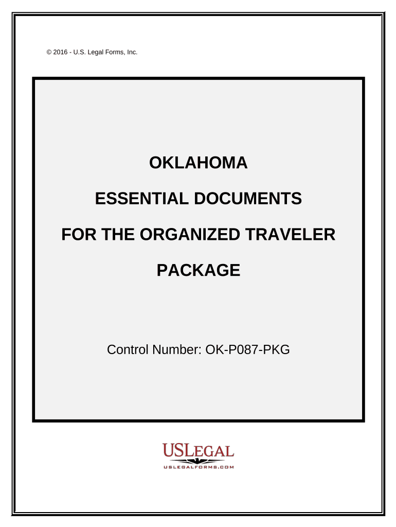 Essential Documents for the Organized Traveler Package Oklahoma  Form