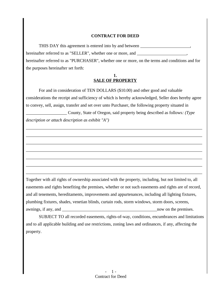 Oregon Deed  Form