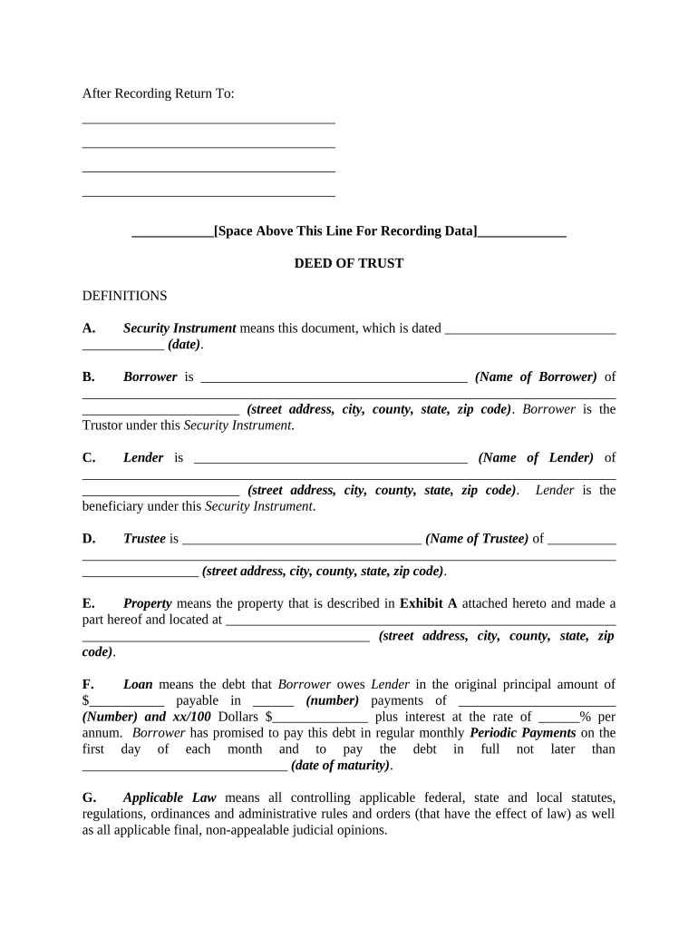 Oregon Deed Trust  Form