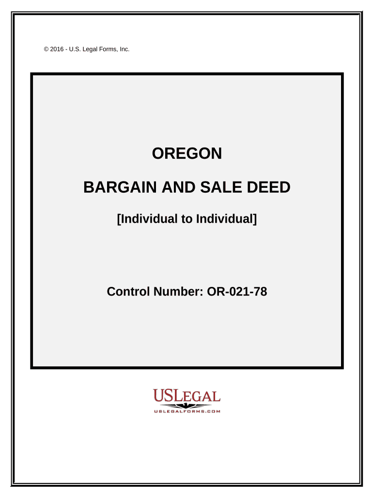 Oregon Transfer by Quitcclaim or Bargain and Sale Deed  Form