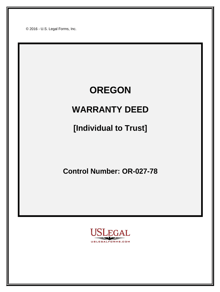Oregon Warranty Deed  Form