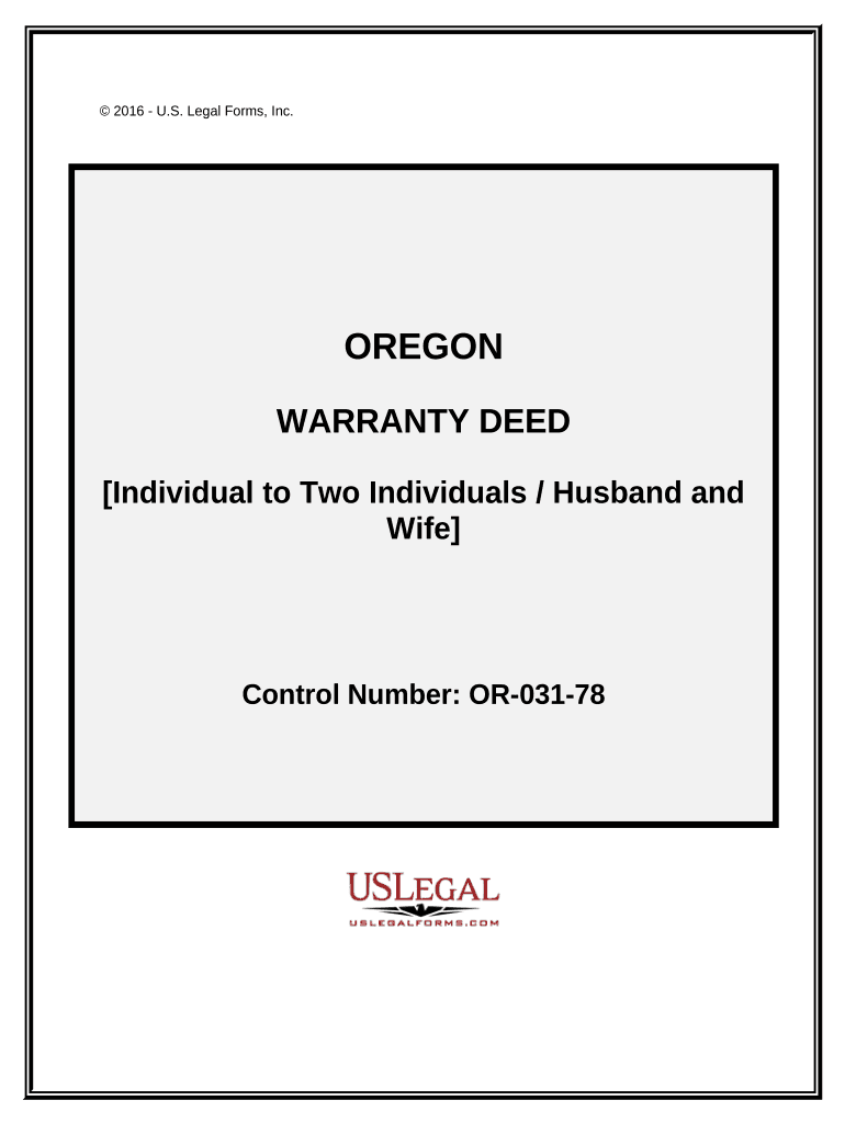Oregon Warranty Deed Form